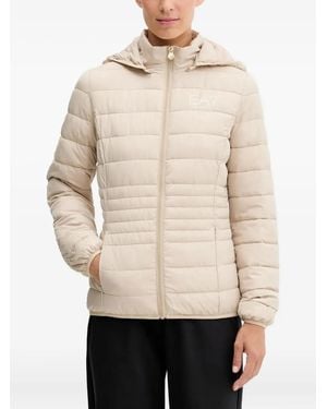 EA7 Hooded Padded Jacket - Natural