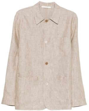 120% Lino Linen Shirt Jacket - Natural