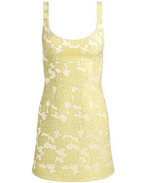 Alice + Olivia Charlotte Floral Jacquard Mini Dress - Yellow