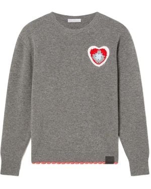 Stella McCartney Wollen Trui Met Gehaakt Hart - Grijs