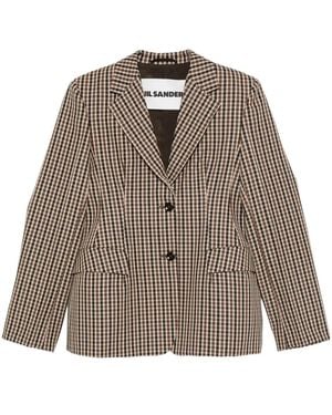 Jil Sander Blazer a cuadros - Marrón