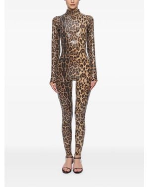 Atu Body Couture Mono Largo Con Estampado De Leopardo - Neutro