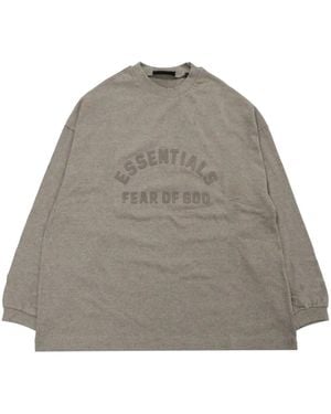 Fear Of God Logo-Print Cotton T-Shirt - Grey