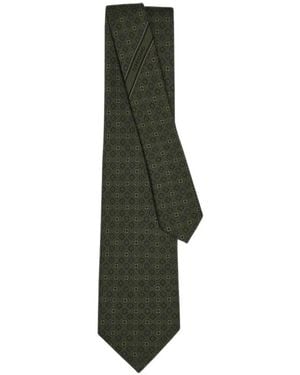 Ferragamo Corbata Con Motivo Micro - Verde
