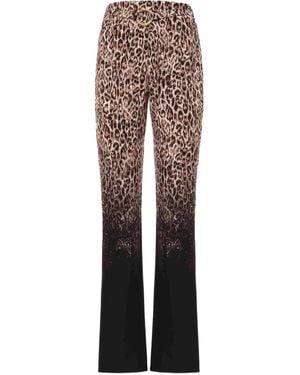 Just Cavalli Leopard-Print Gradient Trousers - Brown