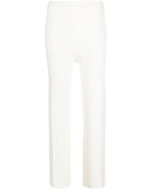 Aeron Straight-Leg Rib-Knit Trousers - White