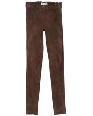 Arma Suede Slim-Fit Trousers - Brown