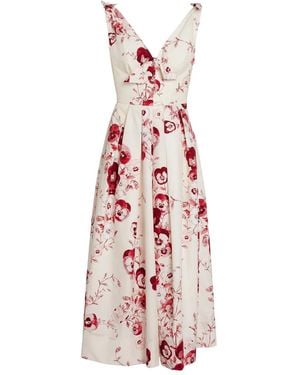 Giambattista Valli Midikleid Mit Blumenmuster - Weiß