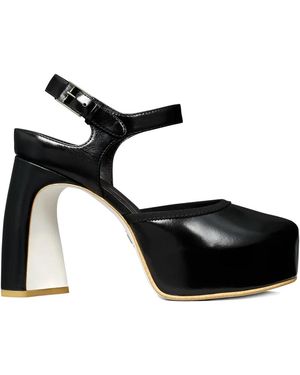 Tory Burch 110Mm Peep-Toe Platform Court Shoes - Black