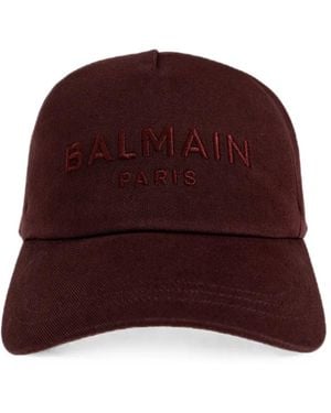 Balmain Casquette À Logo Brodé - Red