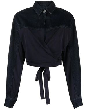 Christopher Esber Top Sevilla Denim Crop - Blu