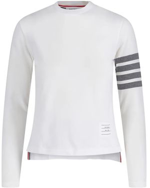 Thom Browne Stripes Crew Neck T-Shirt - White