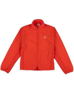New Balance Logo-Detail Jacket - Red