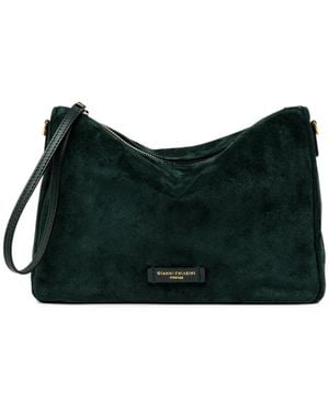 Gianni Chiarini Medium Nora Pouch Suede-Finish Zip-Top Clutch Bag - Black