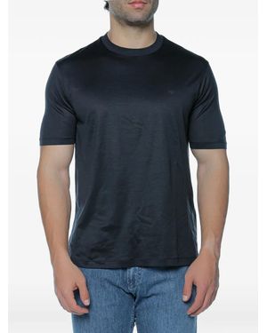 Emporio Armani Logo-Embroidered T-Shirt - Blue