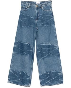 Ganni Jean À Patch Logo - Bleu