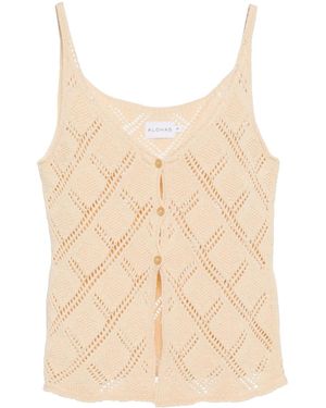 Alohas Kiss Crochet-Knit Top - Natural