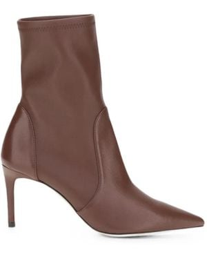 Stuart Weitzman Stuart Power Pointed-Toe Ankle Boots - Brown