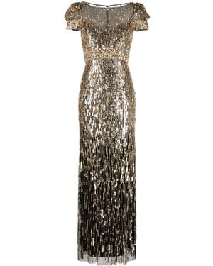 Jenny Packham Sungem スパンコールトリム ドレス - メタリック