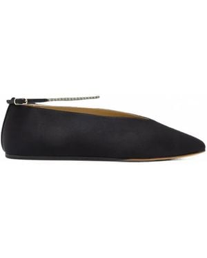 Le Monde Beryl Olympia Crystal-Embellished Satin Ballet Flats - Black
