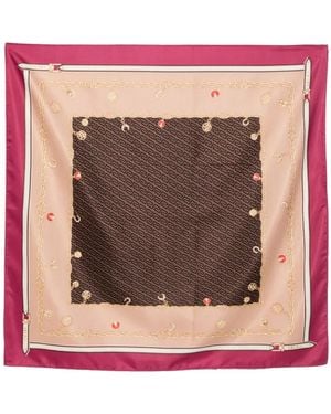Liu Jo Logo-Monogram Chain-Print Scarf - Pink