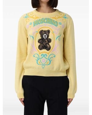 Moschino Teddy Bear Jacquard Sweater - Natural