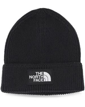 The North Face Logo-Patch Knitted Beanie Hat - Black