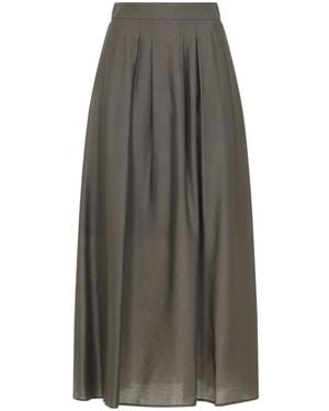 Peserico Pleated-Detail Midi Skirt - Grey