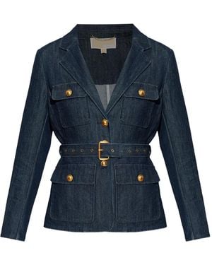 MICHAEL Michael Kors Denim Blazer With Belt - Blue