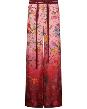 Gucci フローラル ドローストリングパンツ - レッド