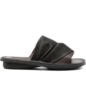Trippen Geraffte Drift Sandalen - Schwarz