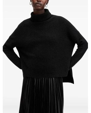 AllSaints Spark Metallic-Kleid mit Falten - Schwarz