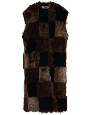 Marni Patchwork Faux Fur Gilet - Black