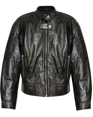 Stand Studio Alita zip-fastening leather jacket - Schwarz