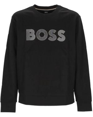 BOSS Pullover Mit Logo-Patch - Schwarz