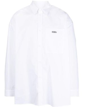 032c Embroidered-logo Cotton Shirt - White