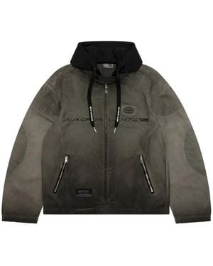 Aape By A Bathing Ape Hooded Cotton Jacket - Black
