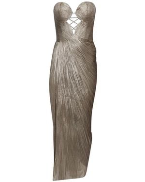 Maria Lucia Hohan Amisha Lace-Up Pleated Maxi Dress - Natural