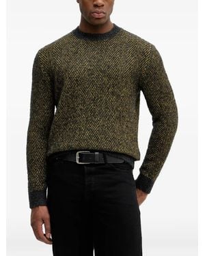 Sisley Chevron-Knit Jumper - Black