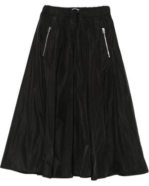 Susanne Bommer Drawstring-Waist Zip-Pocket Midi Skirt - Black