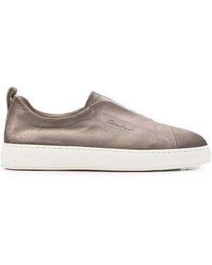 Santoni Victory Suede Trainers - Grey