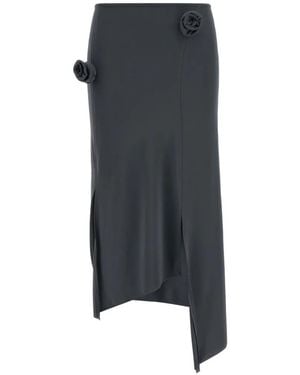 Coperni Flower Midirock Mit Schlitz - Schwarz