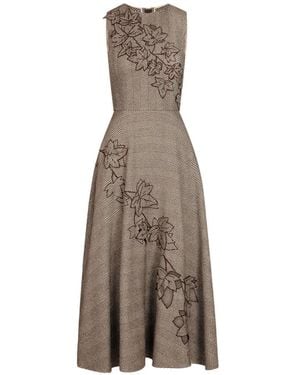 Oscar de la Renta Ivy Threadwork Cutout Dress - Natural