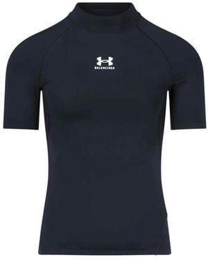 Balenciaga X Under Armour® T-Shirt mit Stehkragen - Blau