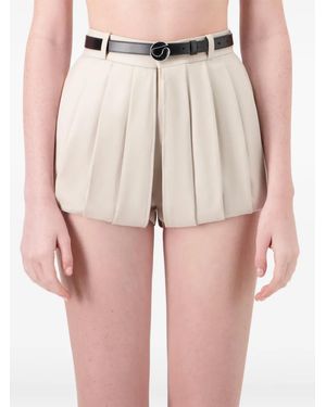 Coperni Pleated Wool Shorts - Natural