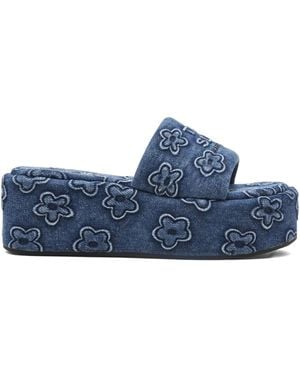 Marc Jacobs The Daisy Denim Platform Sandals - Blue