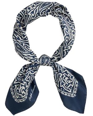 Ralph Lauren Intricate-Motif Print Neckerchief - Blue