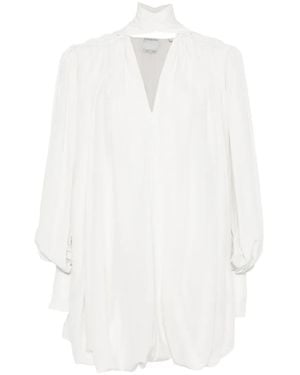 Calvin Klein Mini Allegra Pleated-Bubble Dress - White