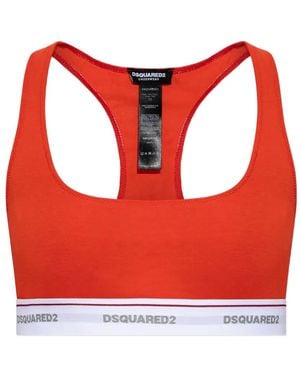 DSquared² Logo-Underband Racerback Bra - Red