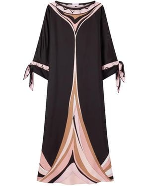 PUCCI Caftán De Seda Con Estampado Fari - Negro